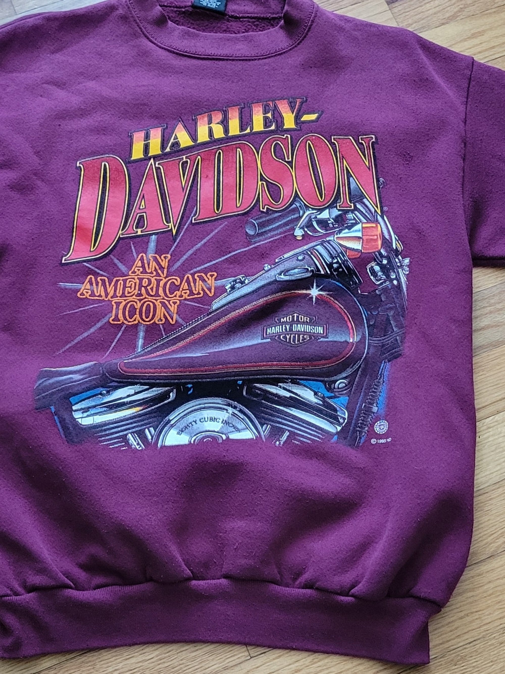 Vintage Harley-Davidson Burgundy Graphic Sweatshirt 1995